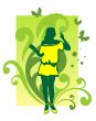 Woman on a floral background