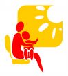 Mother and the child on travel