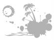 Grunge tropical island