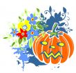 Pumpkin and flowers