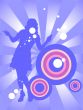 Woman on a violet background
