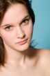 Portrait of a girl on a blue background