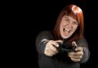 Girl playing videogames.