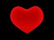 3D red heart. Objects over black