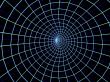 The blue abstract 3d tunnel from a grid