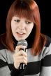 Girl singing karaoke