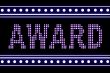 The word AWARD made from blue of lamps