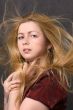 girl with fluttering hair