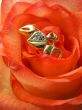 Rose with golden jewelry