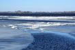 Drifting Ice on river