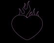 flaming heart outline