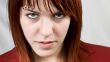 Aggressive girl staring at camera