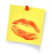 love message on yellow note