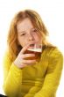 Young kid is drinking