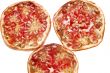 cutting pomegranate on white