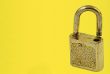 padlock on yellow