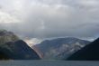 Rainbow in a Norwegian Fjord on the west coast of Norway.