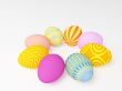 The easter eggs painted in different colors