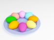 Easter eggs in a plate