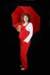 pregnant with red umbrella