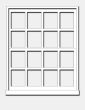 White Window isolated on a Grey Background