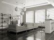 Modern interior (sepia) with sofa