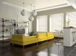 Modern interior with yellow sofa