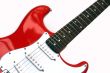 Detail Of An Electric Lead Guitar With Six Strings