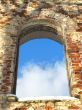 background frame of ancient ruin arc window colors