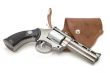 revolver and holster on white