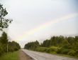 Rainbow and road