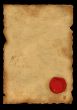 Sheet of parchment with a sealing wax seal