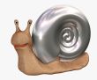 Smiling 3d snail with a bowl from  metal