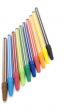 colored markers on white background
