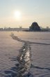 Trail on the frozen river.