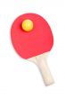 Ping pong paddle and yellow ball