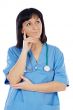 Woman doctor thinking