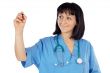 Woman doctor writing