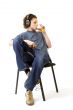 Boy is drinking