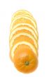 cutting orange on white