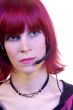 woman with headset