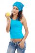 Woman eating apple