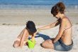 Playing on the beach