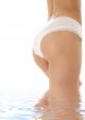 pink panties voluptuous back in water