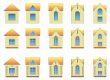 Set of different style house images