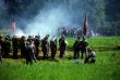 Confederates volley fire