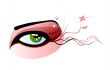 Vector green eye and pierced eyebrow