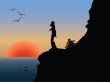 Vector romantic sunset