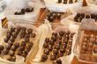 Chocolate truffles in trays