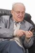 Senior using a mobile phone